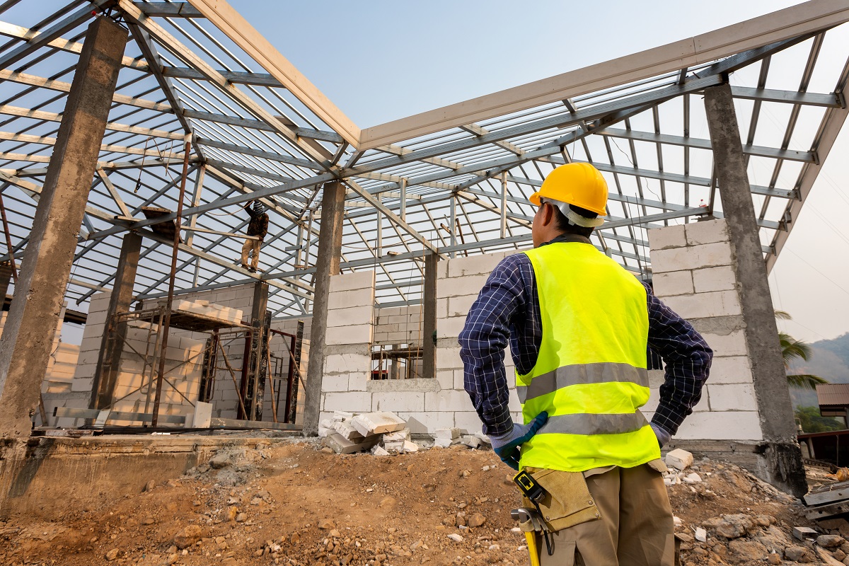 construction engineer worker,Civil engineer checking work at the