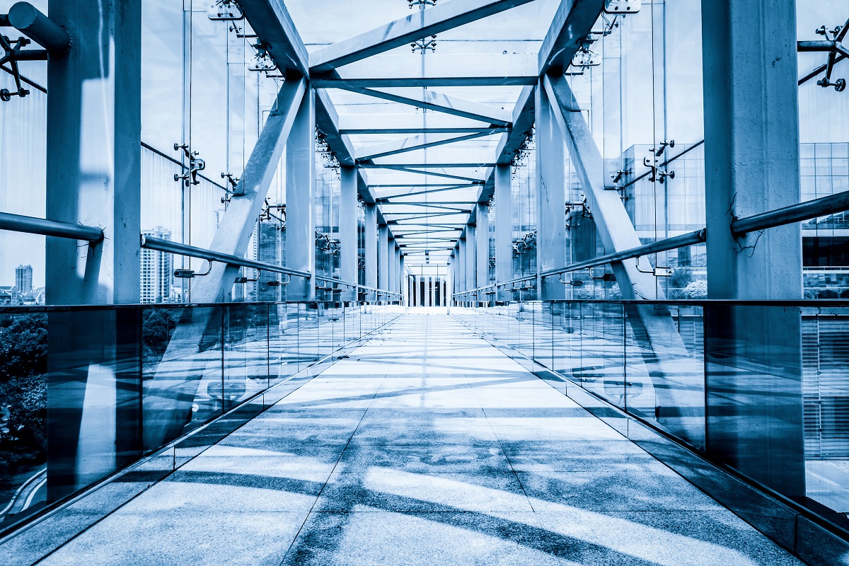 Long corridor with column