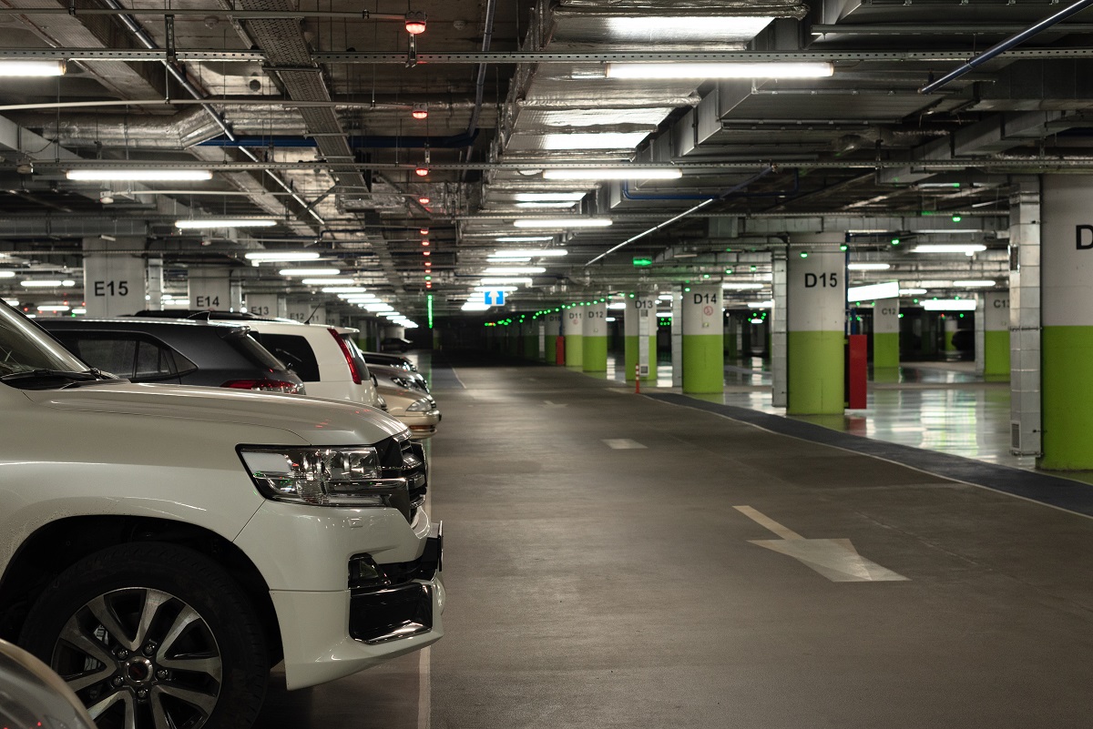 Some cars at the underground parking during coronavirus pandemic