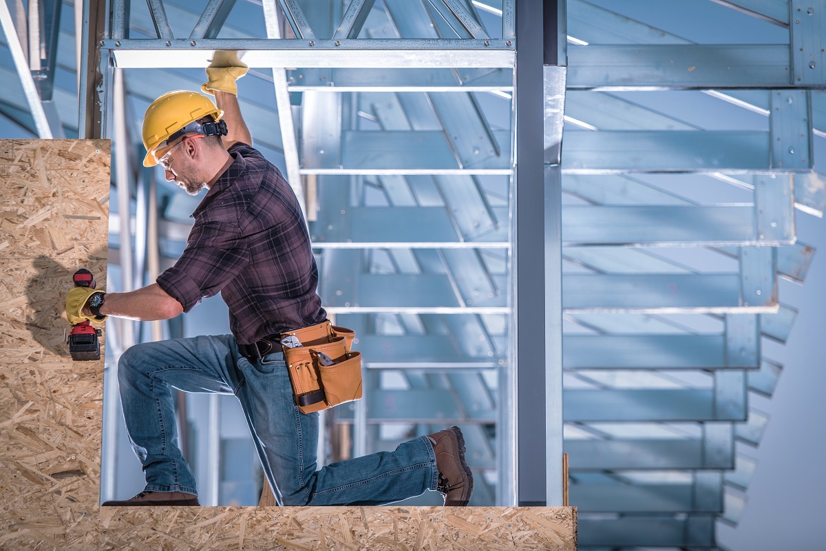 Steel Frame Construction Worker